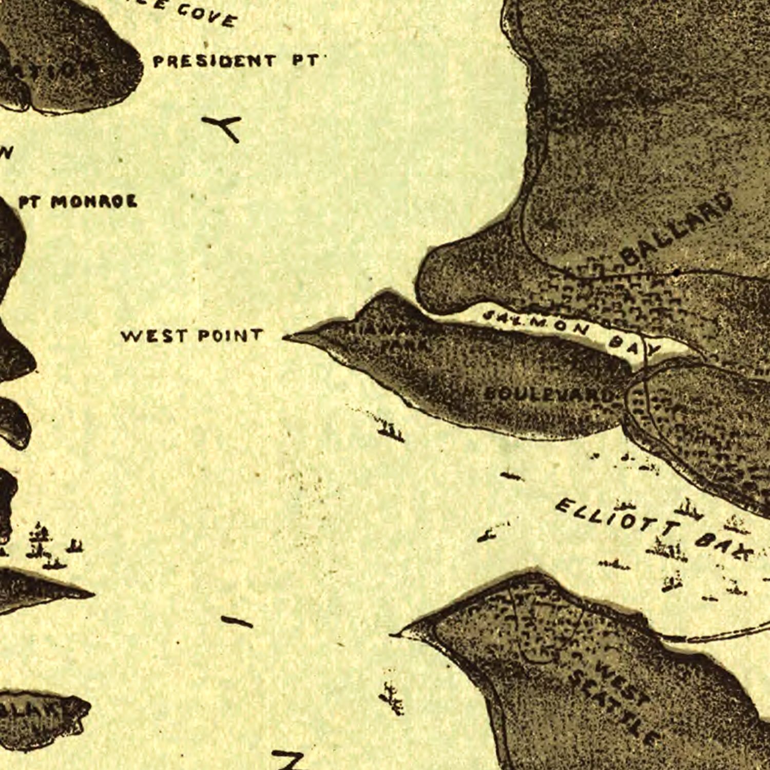 Vintage Map of Washington 1891
