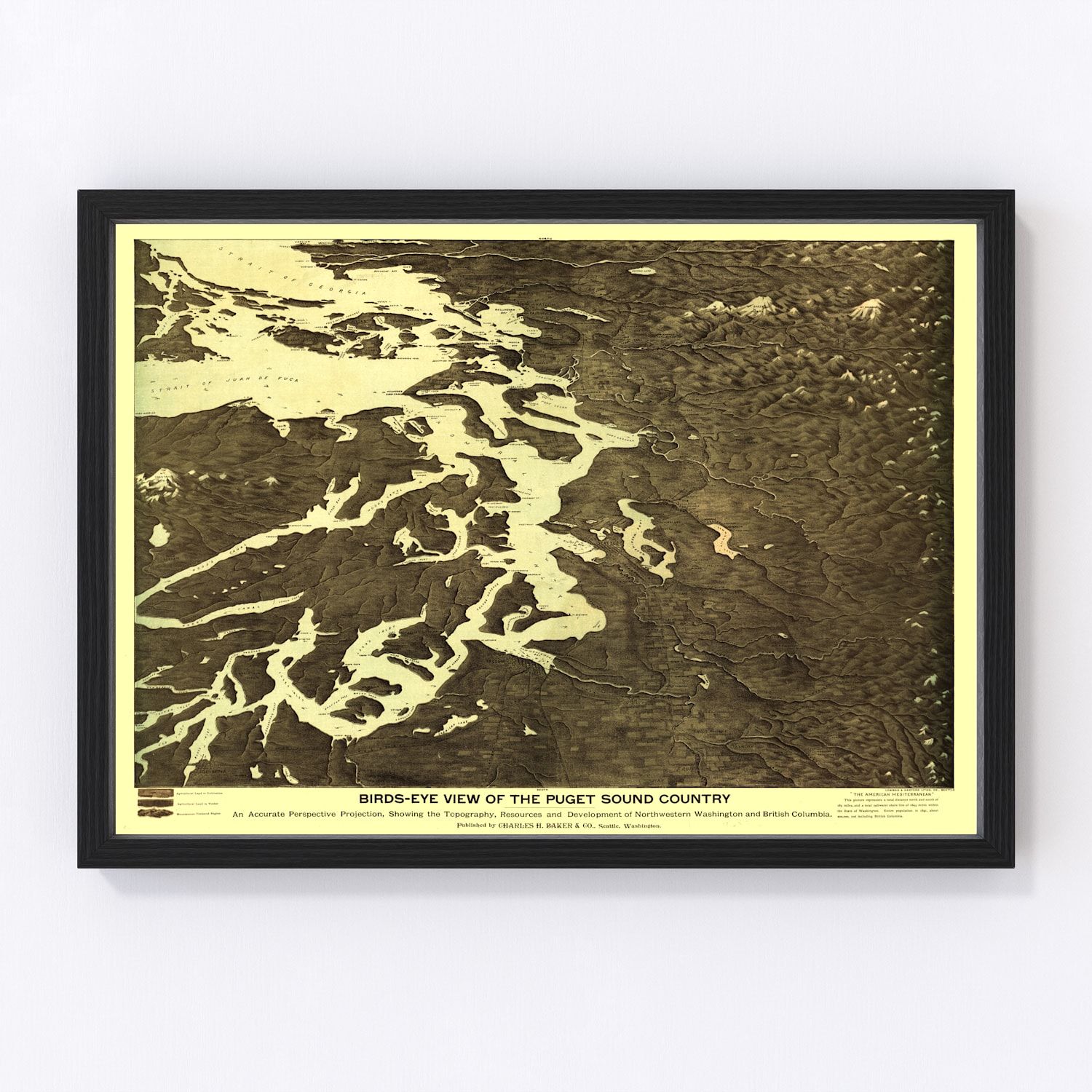 Vintage Map of Washington 1891