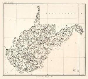 Vintage Map of West Virginia 1916