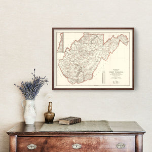 Vintage Map of West Virginia 1918