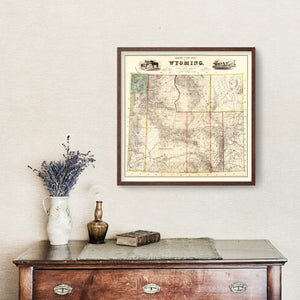Vintage Map of Wyoming 1883