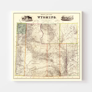 Vintage Map of Wyoming 1883