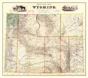 Vintage Map of Wyoming 1883