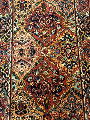 Karastan Rug 2x4 Multicolor Panel Kirman #717, Original 700 Series, Wool Pile Vintage Discontinued