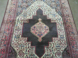 4' X 5' Antique Handmade India Floral Oriental Wool Rug Brown Vegetable Dyes