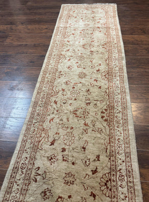 Peshawar Runner Rug 3 x 9.7, Pakistani Oriental Runner Rug, Vintage Rug for Modern Home, Runner for Hallway or Kitchen, Oushak Runner