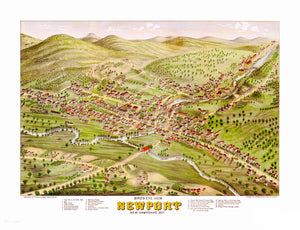 Vintage Map of Newport, New Hampshire 1877