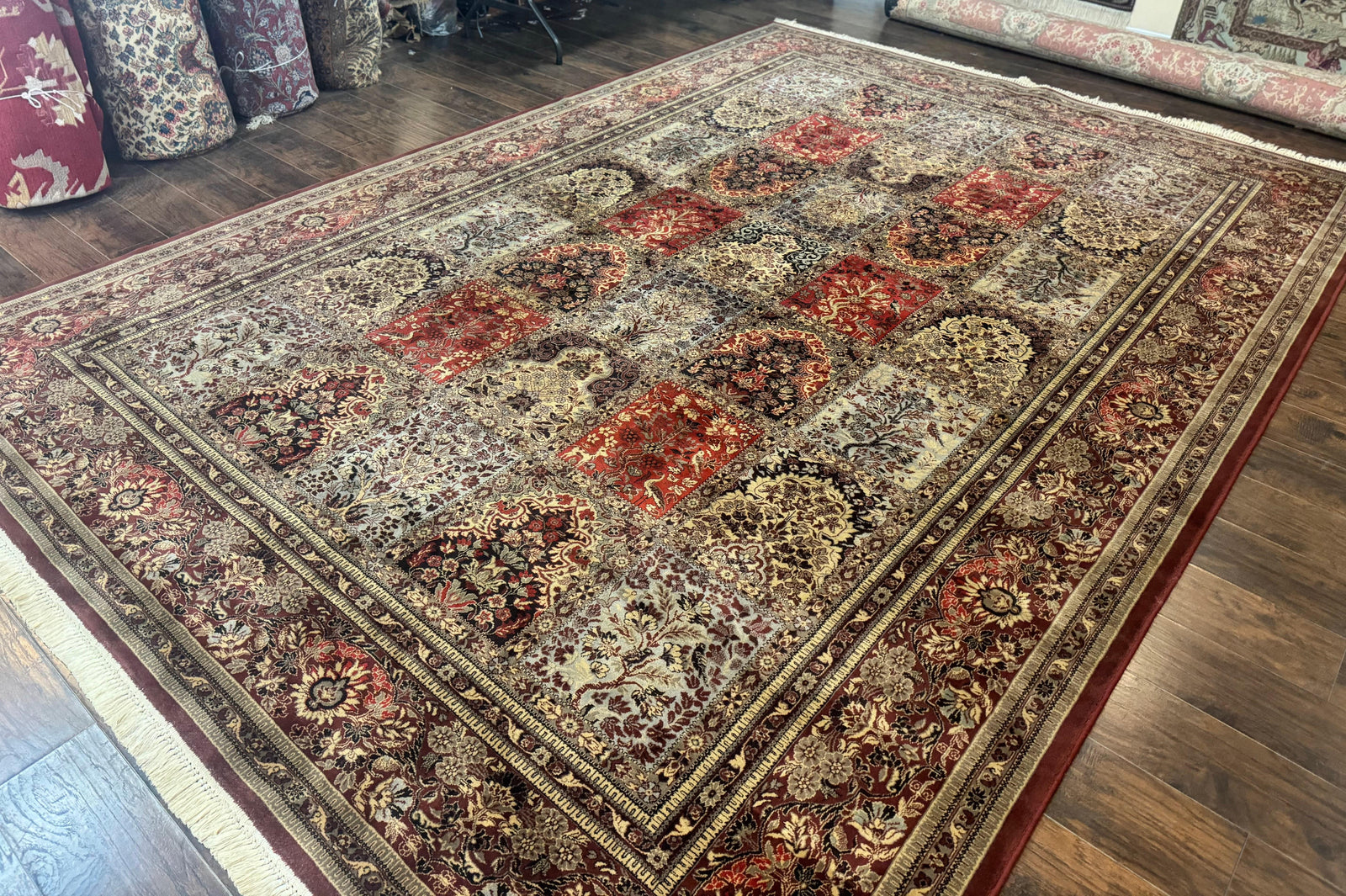 Couristan Rug 10x14, Belgium Power Loomed Carpet, Vintage Wool Oriental Rug, Multicolor Panel Design, 10 x 14 Room Sized Rug