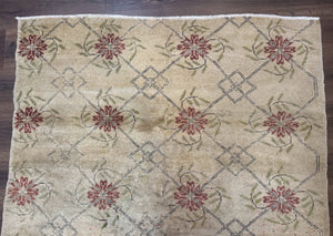 Turkish Rug 5x6, Oushak Carpet, Beige