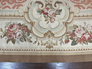 Aubusson Rug 10x14, Wool Handmade Vintage Carpet, Elegant French European Design Rug, Large Room Sized Aubusson Rug, Stark Carpet
