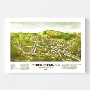 Vintage Map of Winchester, New Hampshire 1887