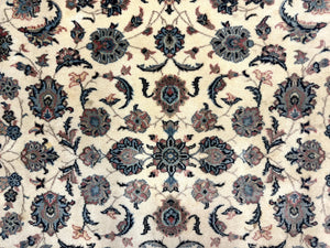 Karastan Rug 8.8 x 12, Ivory Rose Kashan #768, Wool Pile Karastan Carpet, Original 700 Series, Rare, Discontinued, Vintage