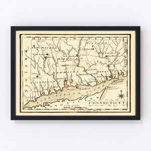 Vintage Map of Connecticut 1795