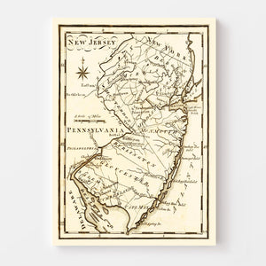 Vintage Map of New Jersey 1795