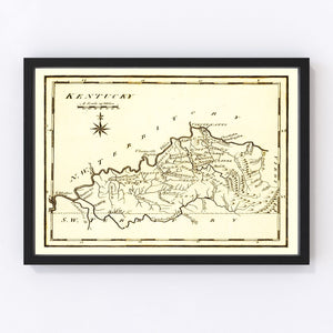 Vintage Map of Kentucky 1795