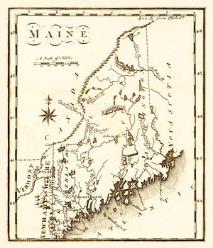 Vintage Map of Maine 1795