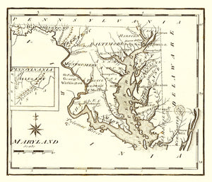 Vintage Map of Pennsylvania 1795