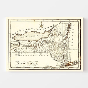 Vintage Map of New York 1795