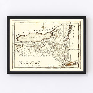 Vintage Map of New York 1795