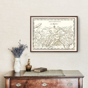 Vintage Map of Pennsylvania 1795