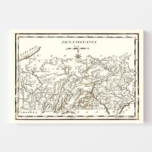 Vintage Map of Pennsylvania 1795
