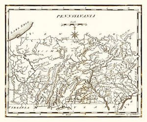 Vintage Map of Pennsylvania 1795