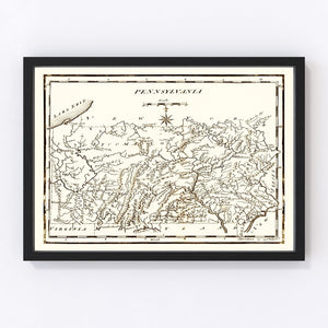 Vintage Map of Pennsylvania 1795
