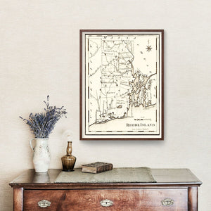 Vintage Map of Rhode Island 1795