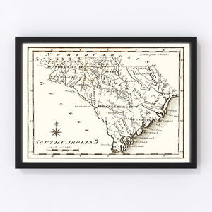 Vintage Map of South Carolina 1795