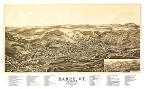 Vintage Map of Barre, Vermont 1891