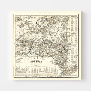 Vintage Map of New York 1840