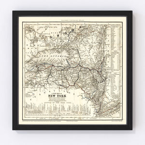 Vintage Map of New York 1840