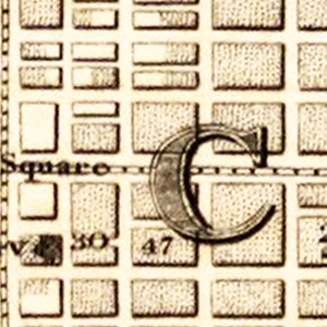 Vintage Map of Philadelphia, Pennsylvania 1844