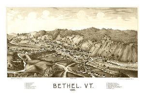 Vintage Map of Bethel, Vermont 1886