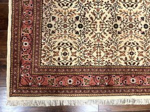 Turkish Rug 6x8, Kayseri Carpet, Handmade Vintage Wool Rug, Cream Multicolor, Allover Pattern