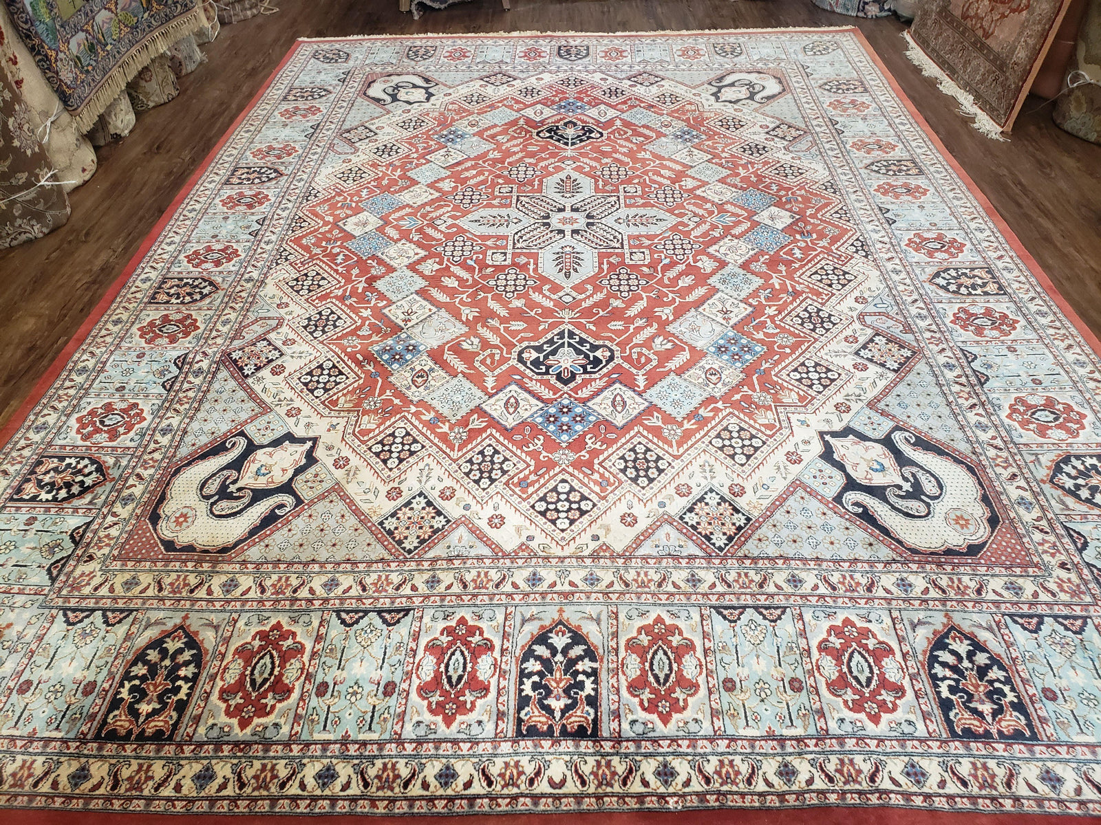 8 x11 Top Quality Veg Dye Turkish Carpet Decorative Handmade Geometric Area Rug