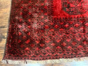 Afghan Turkoman Rug 9x10, Red Beshir Carpet, Tribal, Wool, Antique