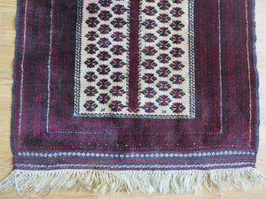 3' X 5' Handmade Fine Knotted Balouch Turkoman Prayer Silk Wool Rug