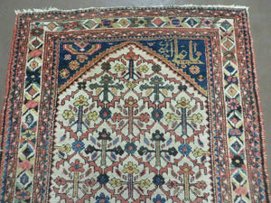 3' 3"X 10' Antique Handmade Caucasian Shirvan Wool Runner Rug Nice