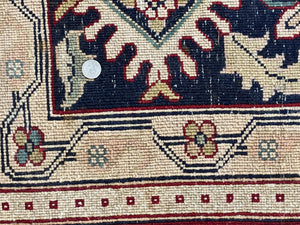 Indian Agra Rug 12x15, Maroon, Hand Knotted Vintage Palace Sized Oriental Carpet