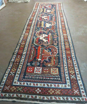 3' 7" X 14' Antique Handmade Caucasian Wool Rug Carpet Nice