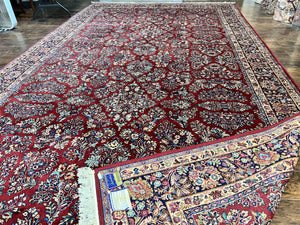 Karastan Rug 10x18 Red Sarouk #785, Wool Karastan Carpet, Original 700 Series, Vintage Discontinued Large Oriental Rug