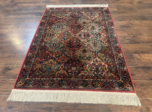 Karastan Rug 4x6, Multicolor Panel Kirman #717, Wool Original 700 Series Vintage