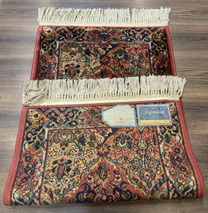 Karastan Rug 2x4 Multicolor Panel Kirman #717, Original 700 Series, Wool Pile Vintage Discontinued