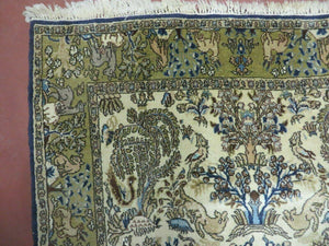 4' X 6 Handmade India Oriental Fine Pictorial Tree Of Life Wool Silk Rug Wow