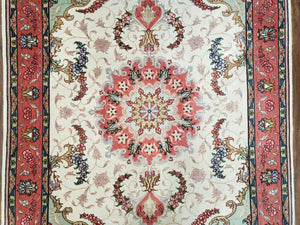 3' 4" X 5' Vintage Handmade Ultra Fine Floral Oriental Turkish Rug Carpet Wow