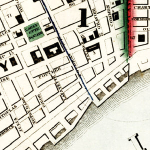 Vintage Map of New Orleans, Louisiana 1845
