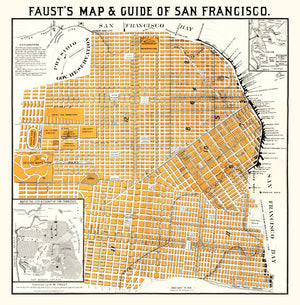 Vintage Map of San Francisco, California 1882