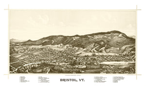Vintage Map of Bristol, Vermont 1889