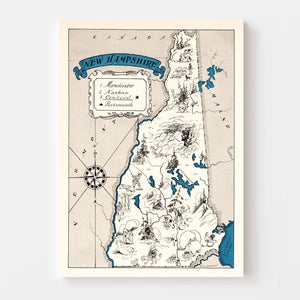 Vintage Map of New Hampshire 1931